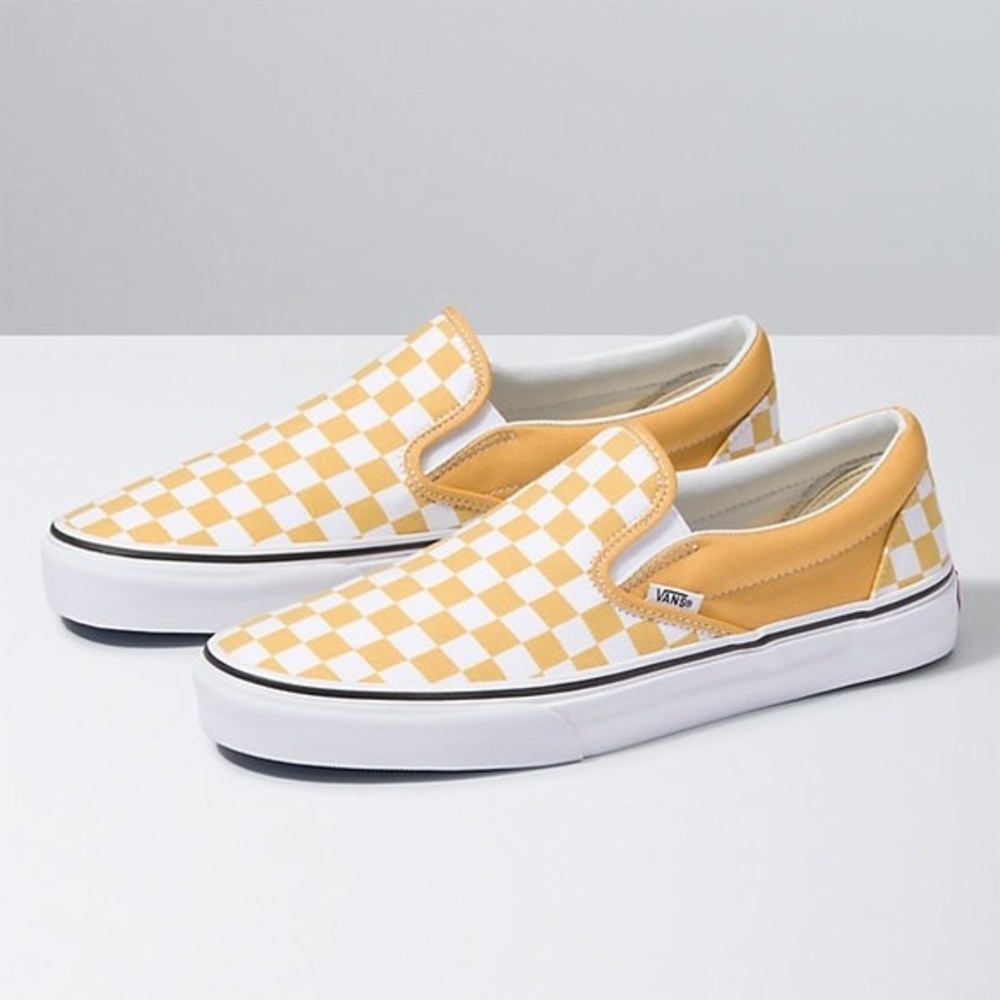 Yellow checkered Vans